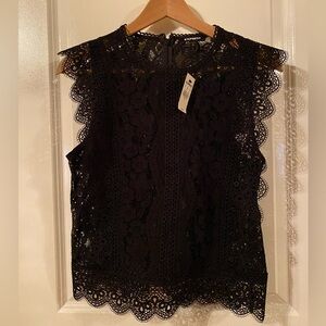 NWT Express Lace Sleeveless Top Black Small